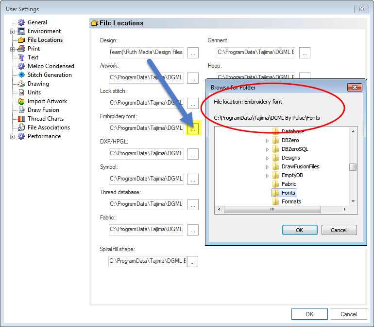 how to insert a stitch file in tajima pulse